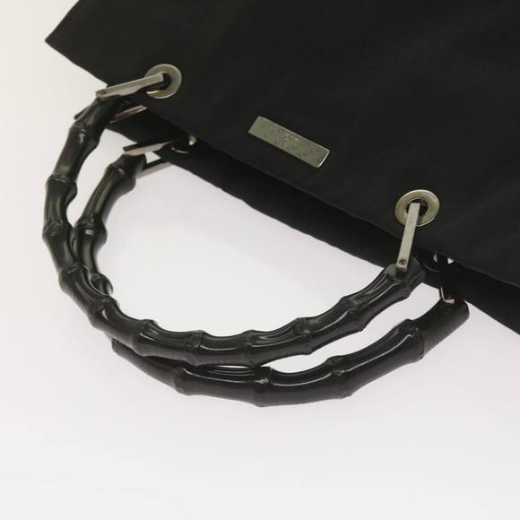 GUCCI Bamboo Hand Bag Canvas Black 002 1016 Auth ep3520 - Picture 7 of 16